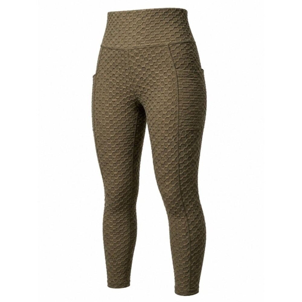shosho Olive Textured High-Waist Pocket Leggings
